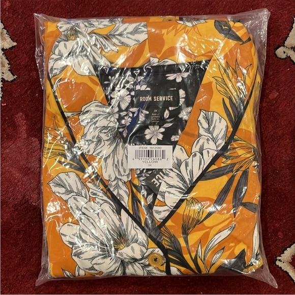 Room Service Ladies Women Shawl Collar Pajamas Set Floral Comfy - Picture 7 of 7